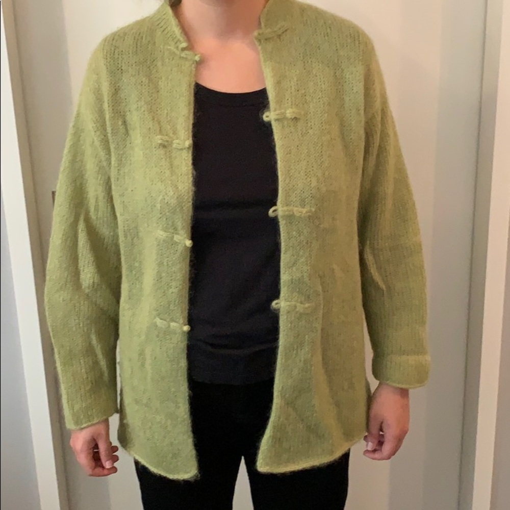 Margaret O’Leary lime green cardigan